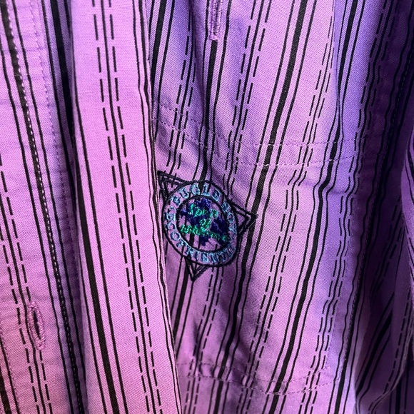 Bugle Boy Core Basic Purple Size Large Short Sleeve Button Down Vtg y2k - Picture 2 of 4